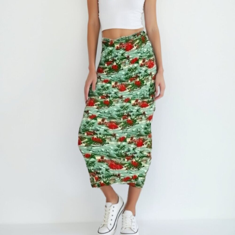 ❤️ Papillon Floral Print maxi Skirt OS